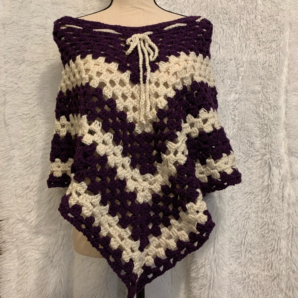 🆕Crotchet Poncho Top Handmade/Homemade